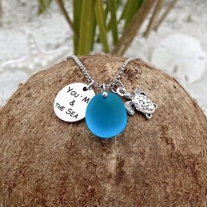 Sea Glass You Me and The Sea Necklace. NWOT